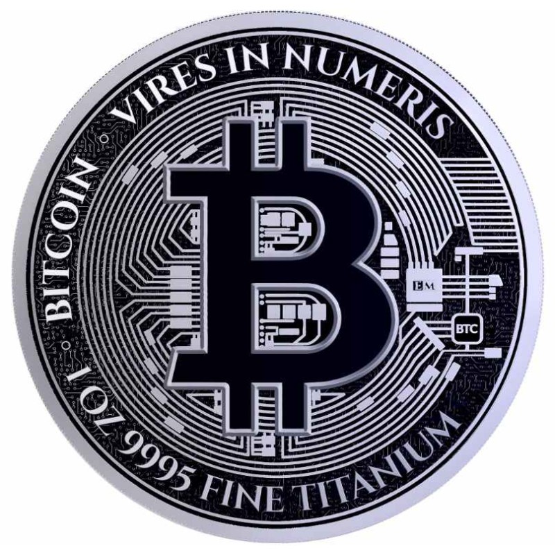 1 oz Bitcoin medaile 2026 Titanium BU