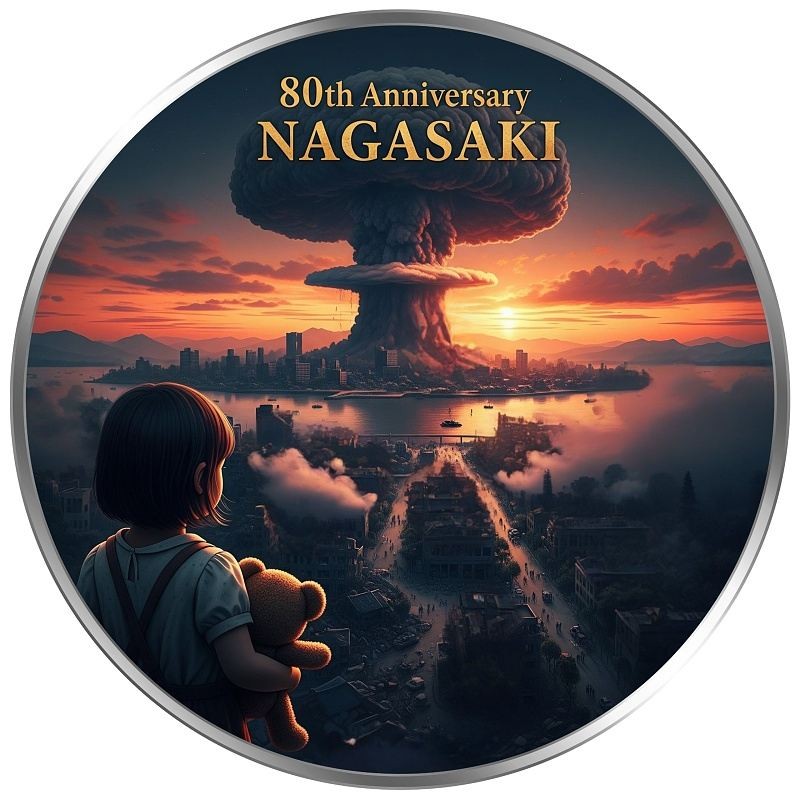 1 oz NAGASAKI "THE THREAT REMAINS" American Eagle 2025 coloured