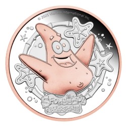2 oz PATRICK STAR Sponge bob TUVALU 2025 Proof gilded