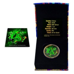 1 oz China Dragon BALL Z 2025 gilded zlacená