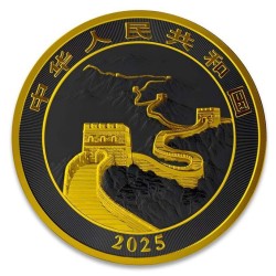 1 oz China Dragon BLACK Platinum 2025 gilded