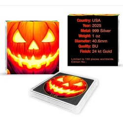 stříbrná 1 oz American Eagle 2025 Halloween Pumpkin