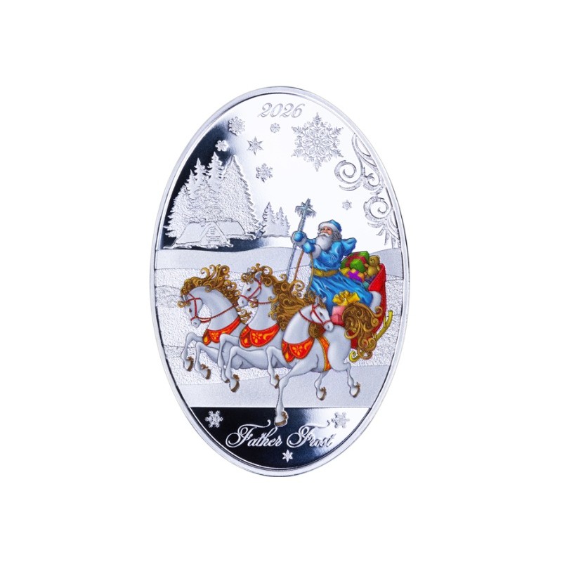 1 oz Father Frost 2026 PROOF $5 Ag + Matrioshka Doll