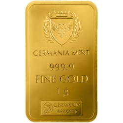 zlatá cihlička 1g Čínský rok koně - Year of the Horse .9999Au Germania