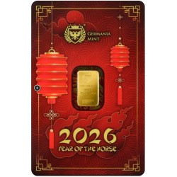 gold bar 1g Chinese Year of the Horse .9999Au Germania