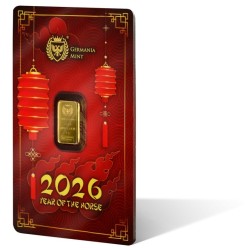 gold bar 1g Chinese Year of the Horse .9999Au Germania
