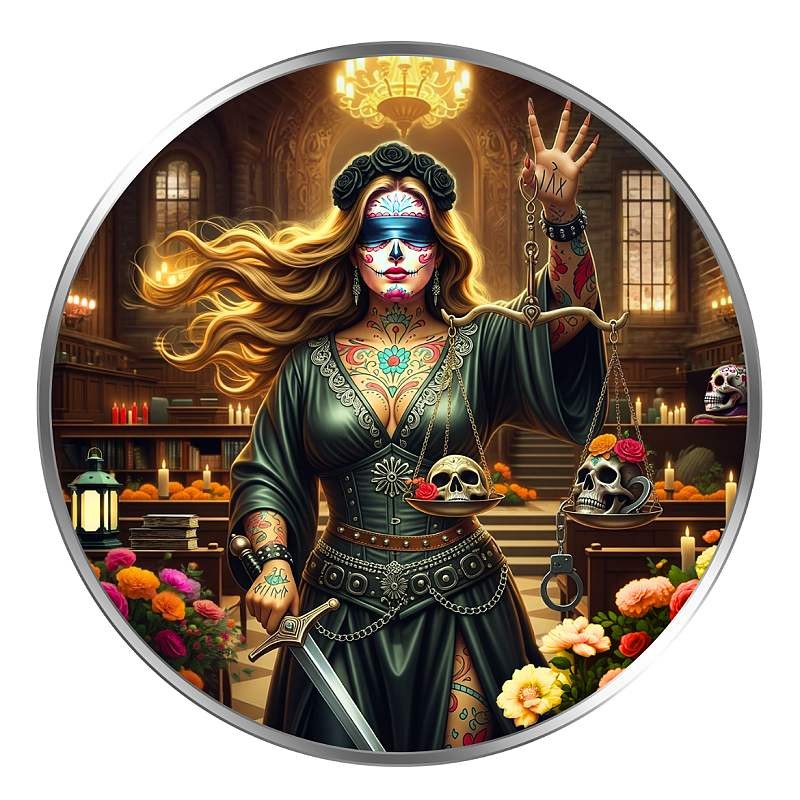 1 oz LADY JUSTICE 2024 Dia de los Muertos (Famous Female)