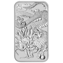 1 oz Rectangular Dragon 2022 BU 1$ Austrálie v kapsli HM