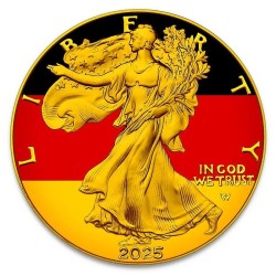 1 oz American Eagle 2025 Gilded with DE flag