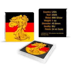 1 oz American Eagle 2025 Gilded with DE flag