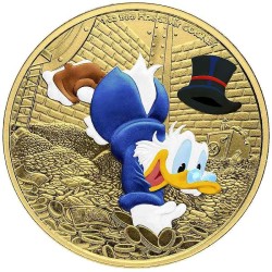 silver 1 oz Scrooge McDuck Diving in Gold 2025 HM