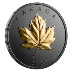 20 CAD 1 oz Elegant Maple leaf gilded CANADA 2025 Black rhodium