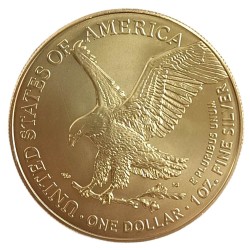 1 oz Silver American Eagle 2024 BU gilded celozlacená