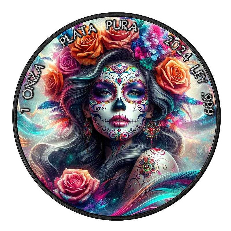 1 oz SANTA MUERTE Libertad 2024 BU Black Ru