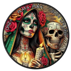 1 oz Dia De Muertos Libertad 2024 BU Black Ru