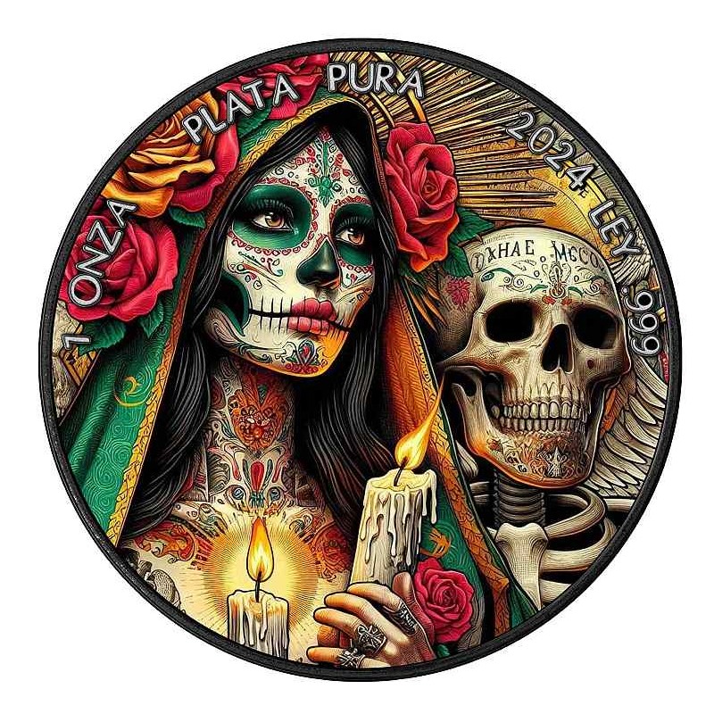 1 oz Dia De Muertos Libertad 2024 BU Black Ru