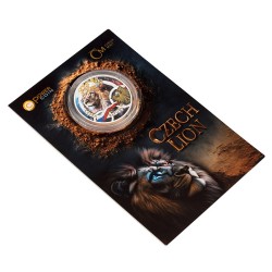 stříbrná 1 oz Český lev 2025 PROOF kolorovaná Niue $2 HM