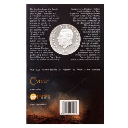 stříbrná 1 oz Český lev 2025 PROOF kolorovaná Niue $2 HM
