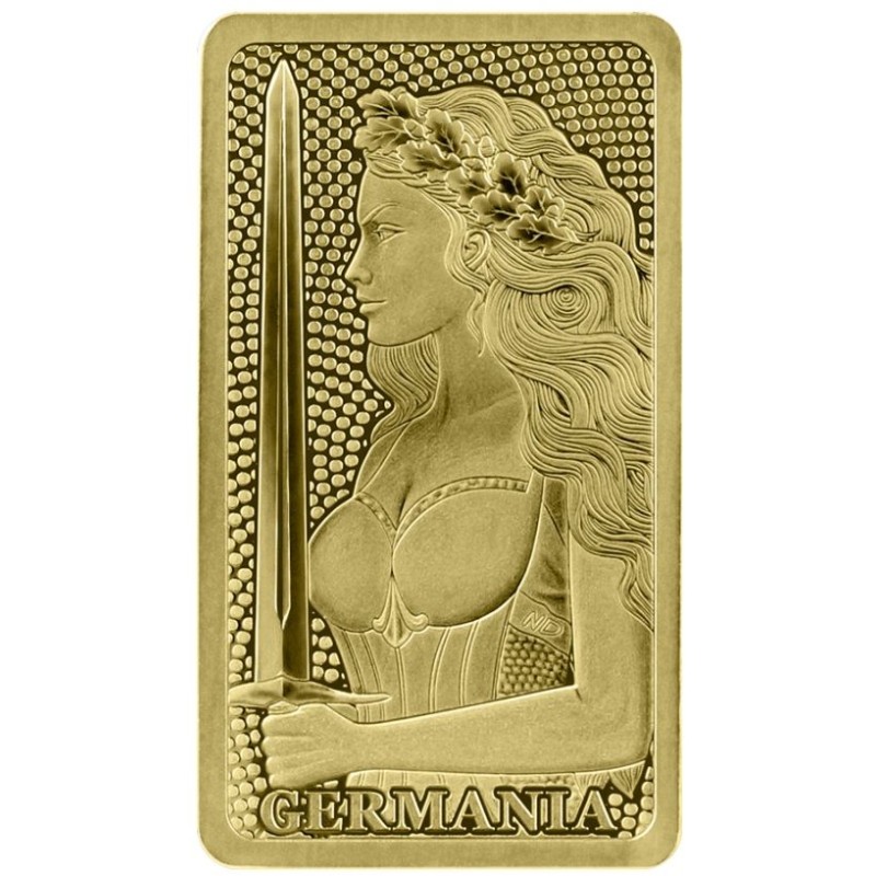 ražená zlatá cihlička Germania Mint 1/200 oz .9999Au