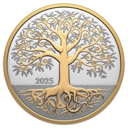 silver coin $10 Tree of Life 2025 Canada PROOF gilded