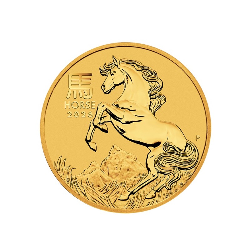 1/10 oz zlatá mince $15 Lunar Horse 2026 Austrálie .9999Au