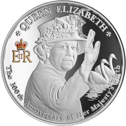 1 oz Queen Elizabeth 100. výročí královny Alžběty 2025 PROOF Niue Ag