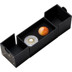 2 oz Solar System: SUN GHANA 2024 stříbrná mince s jantarem