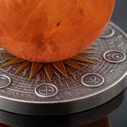 2 oz Solar System: SUN GHANA 2024 stříbrná mince s jantarem