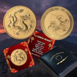 1 oz China Dragon 2025 gilded + CoA HM