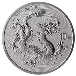 stříbrná 1 oz China Dragon 10CNY 2025 Good Fortune Card