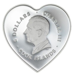 tvarovaná mince Brilliant Love - Blossom 5$ Cook Islands 2026 PROOF