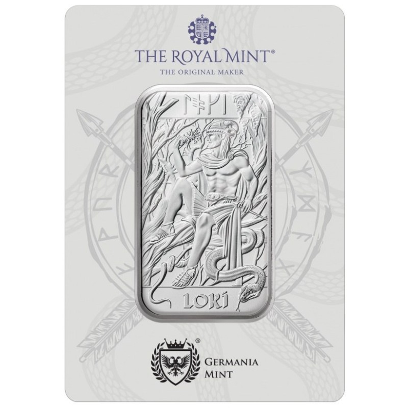 1 oz stříbrný slitek LOKI - NORSE GODS .999Ag The Royal Mint