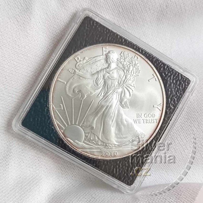 1 oz Silver American Eagle 2010 BU v quadrum kapsli HM