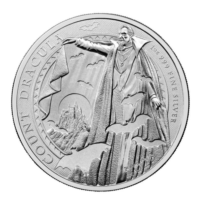 1 oz DRACULA Gothic horror 2025 BU 2 Pounds .999Ag