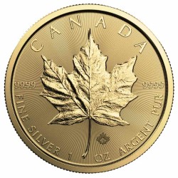 stříbrná 1 oz Maple leaf 2018 BU gilded celozlacená HM