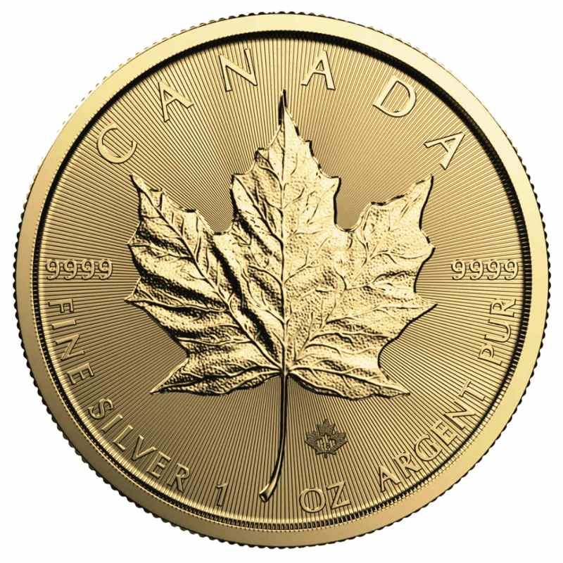 stříbrná 1 oz Maple leaf 2018 BU gilded celozlacená HM
