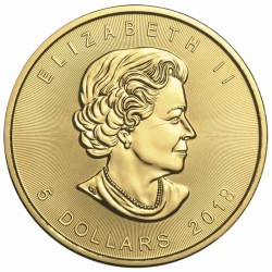 stříbrná 1 oz Maple leaf 2018 BU gilded celozlacená HM