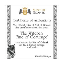 1 oz The Witcher Time of Contempt 500CFA 2025 BU+ CoA