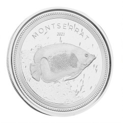 stříbrná mince 1 oz  Montserrat Blue girdled Angelfish 2021 BU