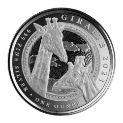 1 oz Žirafa Rovníková Guinea 2021 PROOF-like