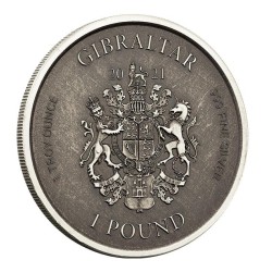 1 oz Lady Justice 2021 Antique .999Ag Gibraltar blistr