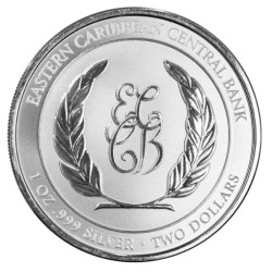 1 oz Coat of arms St. Lucia 2023 Prooflike $2 blistered