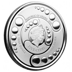 1 oz Alien 2022 BU Ghana 5 Cedis Ag ST