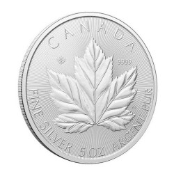 5 oz Canadian Maple Leaf 2026 BU .9999Ag HM