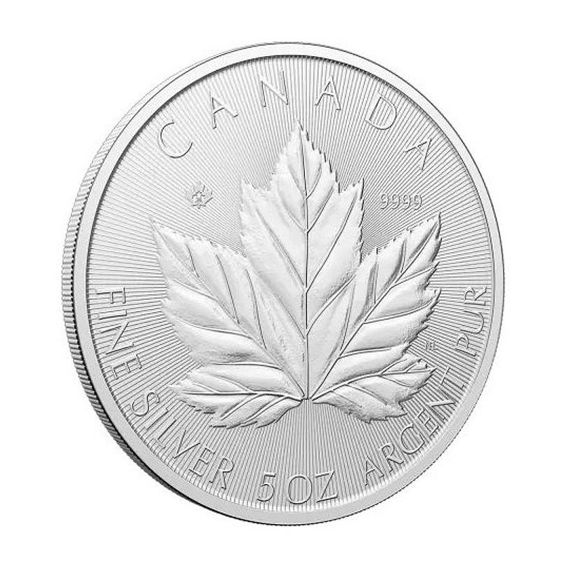5 oz Canadian Maple Leaf 2026 BU .9999Ag HM