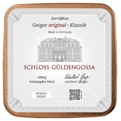 měděný slitek 1 kg Geiger .9999 Cu