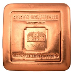 copper bar 1 kg Geiger .9999 Cu