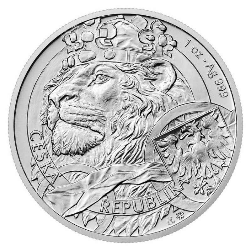 silver coin 1 oz Czech Lion (Český lev) 2025 Niue $1 BU HM
