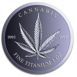 1 oz CANNABIS RASTAFARI medal 2026 Titanium BU