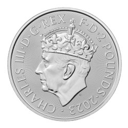 1 oz Britannia 2023 korunovaný král Charles III. BU v kartě - číslovaná
